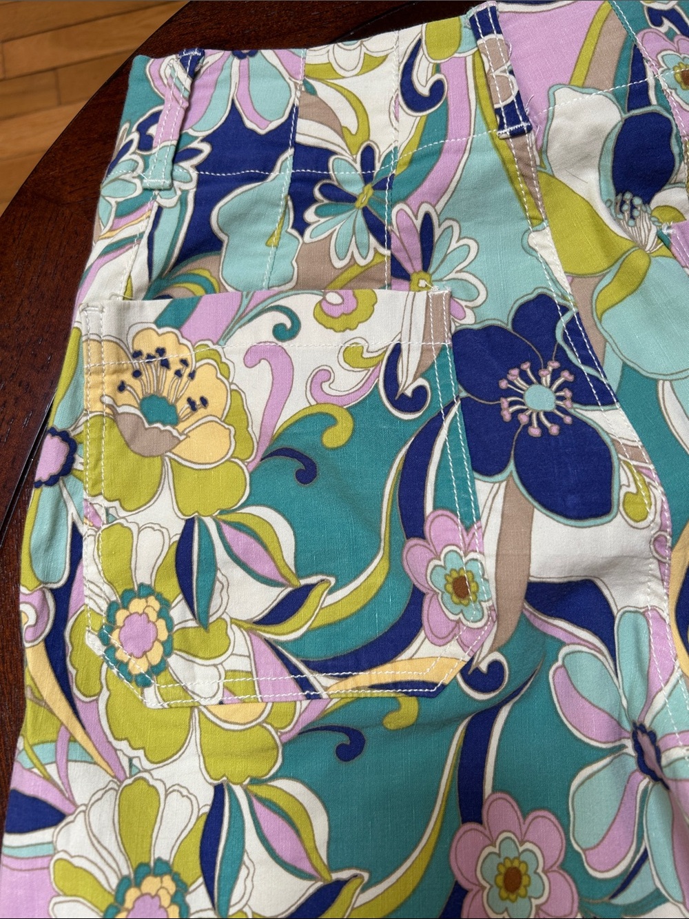 Maeve Floral Wide-Leg Pants in Pastel Multicolor - Picture 4 of 5